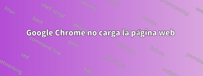 Google Chrome no carga la página web