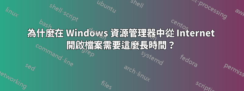 為什麼在 Windows 資源管理器中從 Internet 開啟檔案需要這麼長時間？