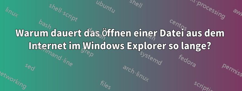 Warum dauert das Öffnen einer Datei aus dem Internet im Windows Explorer so lange?