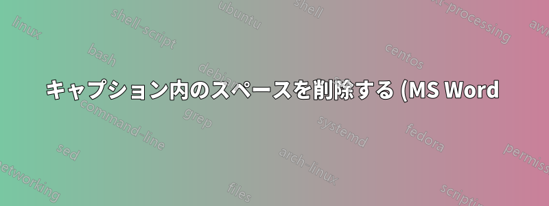 キャプション内のスペースを削除する (MS Word)