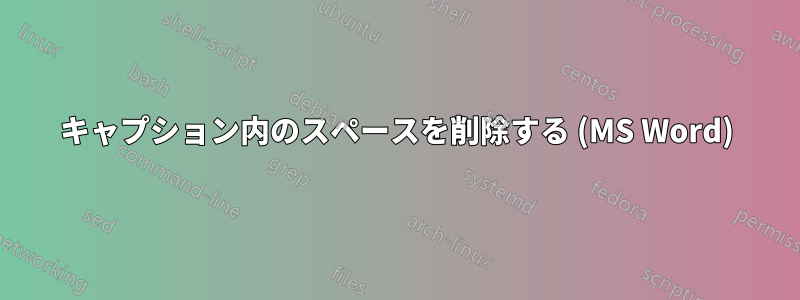 キャプション内のスペースを削除する (MS Word)