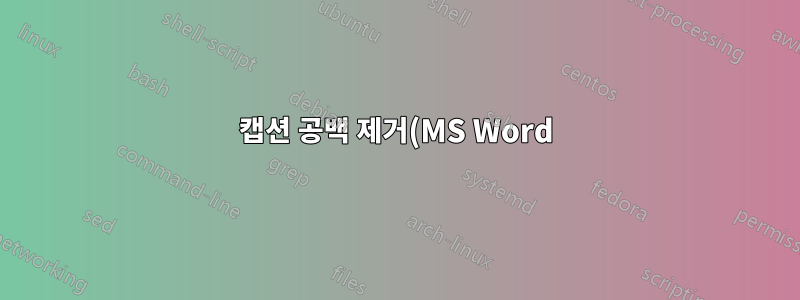 캡션 공백 제거(MS Word)