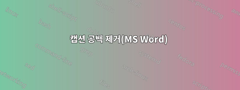 캡션 공백 제거(MS Word)