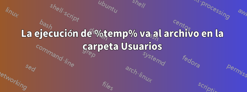 La ejecución de %temp% va al archivo en la carpeta Usuarios