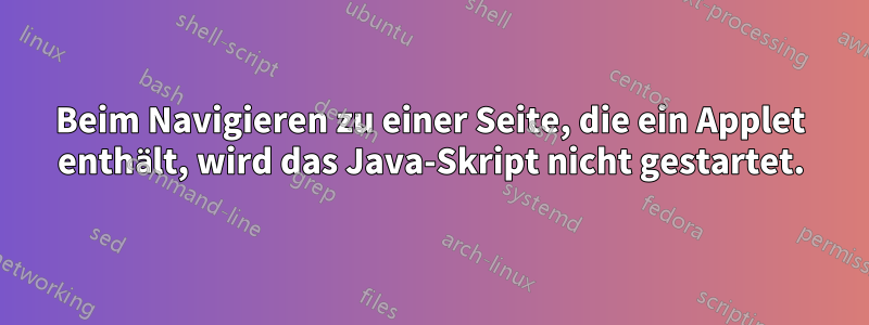 Beim Navigieren zu einer Seite, die ein Applet enthält, wird das Java-Skript nicht gestartet.