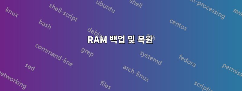 RAM 백업 및 복원