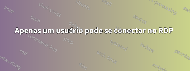 Apenas um usuário pode se conectar no RDP