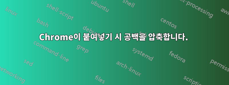 Chrome이 붙여넣기 시 공백을 압축합니다.