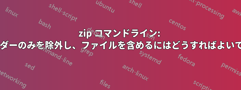 7zip コマンドライン: サブフォルダーのみを除外し、ファイルを含めるにはどうすればよいでしょうか?