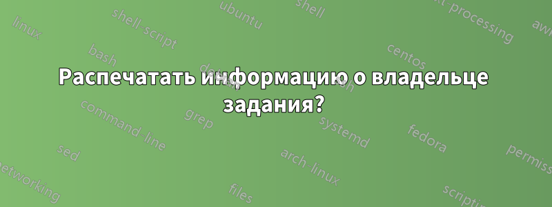 Распечатать информацию о владельце задания?