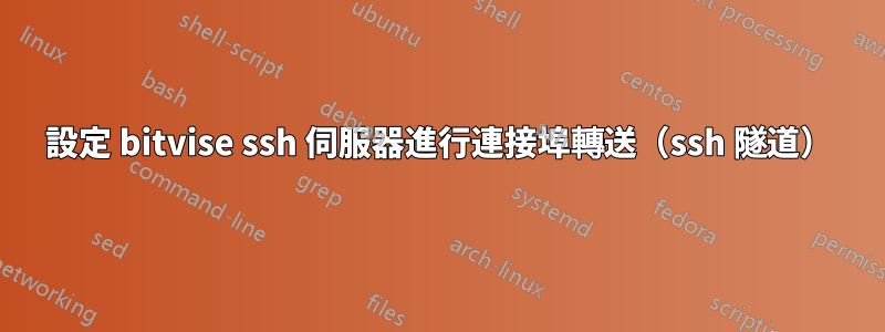 設定 bitvise ssh 伺服器進行連接埠轉送（ssh 隧道）