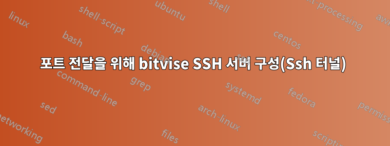 포트 전달을 위해 bitvise SSH 서버 구성(Ssh 터널)