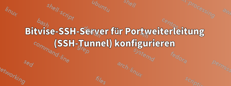 Bitvise-SSH-Server für Portweiterleitung (SSH-Tunnel) konfigurieren