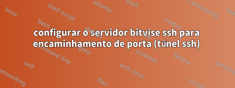 configurar o servidor bitvise ssh para encaminhamento de porta (túnel ssh)