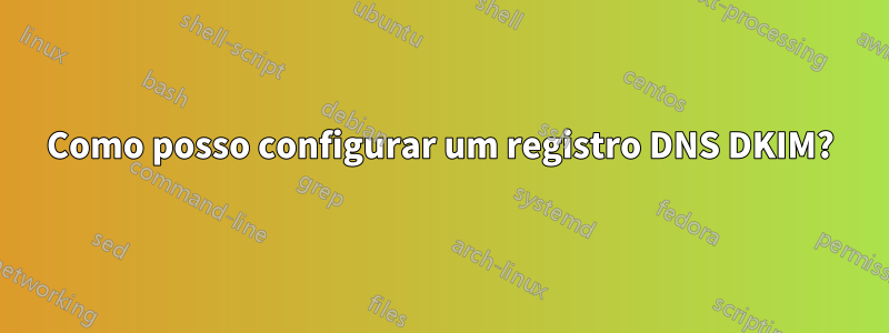 Como posso configurar um registro DNS DKIM?