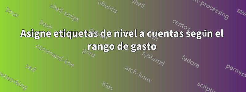 Asigne etiquetas de nivel a cuentas según el rango de gasto