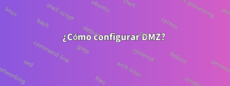 ¿Cómo configurar DMZ?