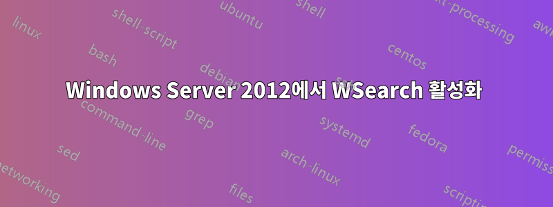 Windows Server 2012에서 WSearch 활성화