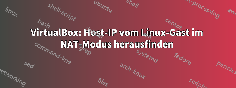 VirtualBox: Host-IP vom Linux-Gast im NAT-Modus herausfinden