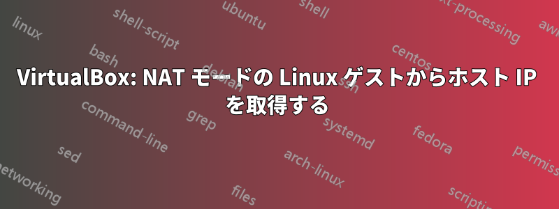 VirtualBox: NAT モードの Linux ゲストからホスト IP を取得する