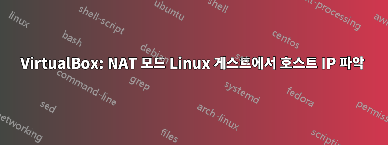 VirtualBox: NAT 모드 Linux 게스트에서 호스트 IP 파악