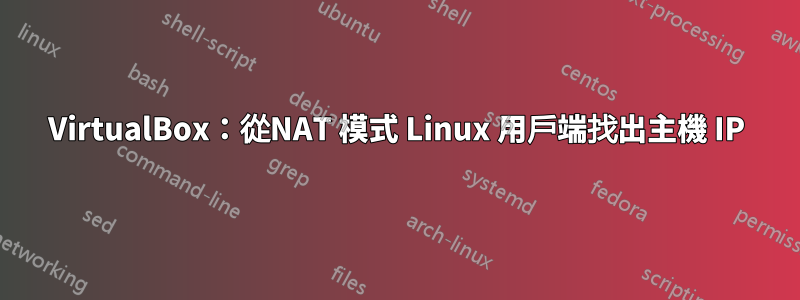 VirtualBox：從NAT 模式 Linux 用戶端找出主機 IP