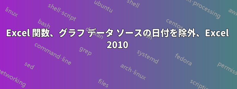 Excel 関数、グラフ データ ソースの日付を除外、Excel 2010