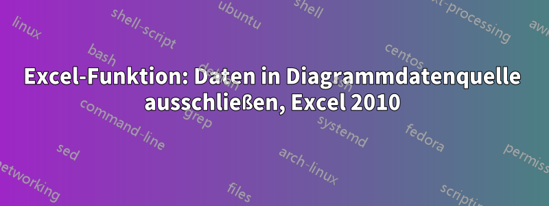 Excel-Funktion: Daten in Diagrammdatenquelle ausschließen, Excel 2010