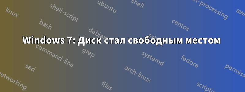 Windows 7: Диск стал свободным местом