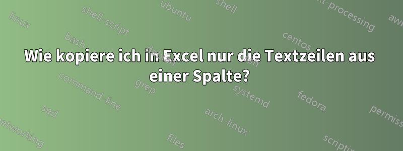 Wie kopiere ich in Excel nur die Textzeilen aus einer Spalte?