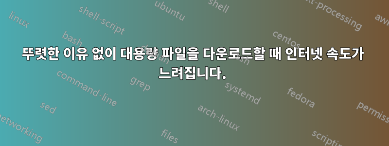 뚜렷한 이유 없이 대용량 파일을 다운로드할 때 인터넷 속도가 느려집니다.