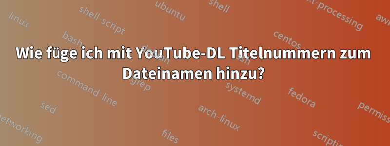 Wie füge ich mit YouTube-DL Titelnummern zum Dateinamen hinzu?