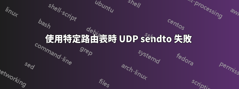 使用特定路由表時 UDP sendto 失敗