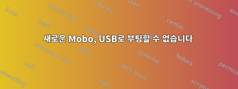 새로운 Mobo, USB로 부팅할 수 없습니다