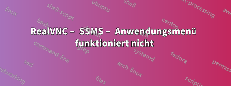 RealVNC – SSMS – Anwendungsmenü funktioniert nicht