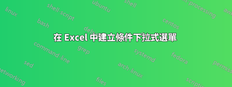 在 Excel 中建立條件下拉式選單