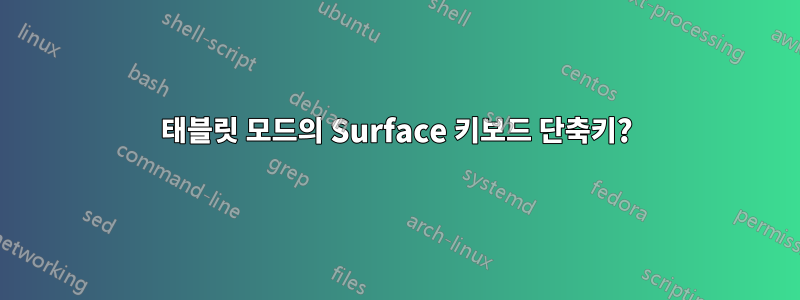 태블릿 모드의 Surface 키보드 단축키?