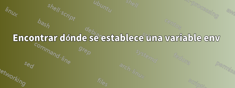 Encontrar dónde se establece una variable env