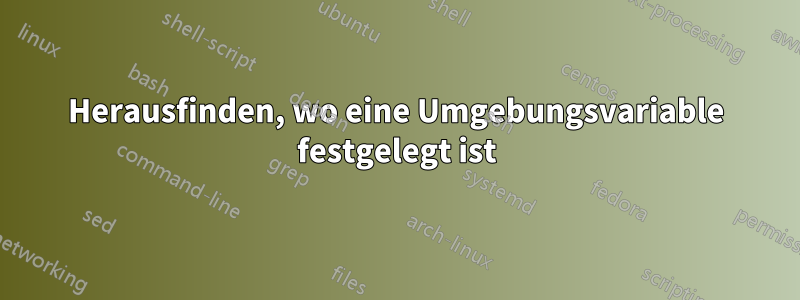 Herausfinden, wo eine Umgebungsvariable festgelegt ist