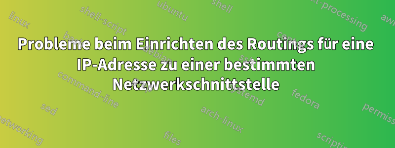 Probleme beim Einrichten des Routings für eine IP-Adresse zu einer bestimmten Netzwerkschnittstelle