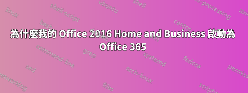 為什麼我的 Office 2016 Home and Business 啟動為 Office 365