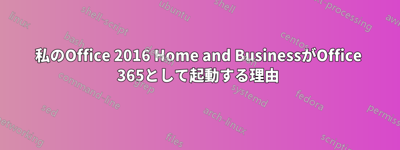 私のOffice 2016 Home and BusinessがOffice 365として起動する理由