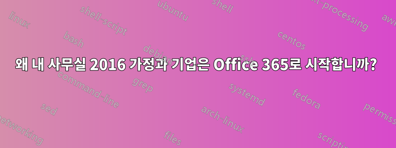 왜 내 사무실 2016 가정과 기업은 Office 365로 시작합니까?