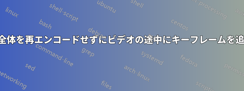 ビデオ全体を再エンコードせずにビデオの途中にキーフレームを追加する