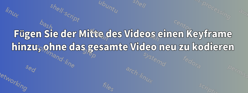 Fügen Sie der Mitte des Videos einen Keyframe hinzu, ohne das gesamte Video neu zu kodieren