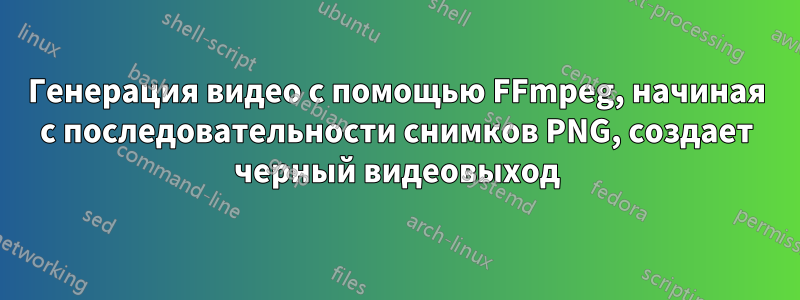 Генерация видео с помощью FFmpeg, начиная с последовательности снимков PNG, создает черный видеовыход