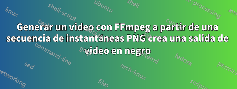 Generar un video con FFmpeg a partir de una secuencia de instantáneas PNG crea una salida de video en negro