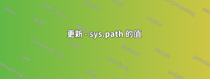 更新 - sys.path 的值