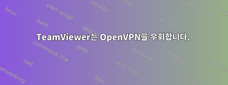 TeamViewer는 OpenVPN을 우회합니다.