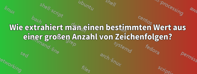 Wie extrahiert man einen bestimmten Wert aus einer großen Anzahl von Zeichenfolgen?